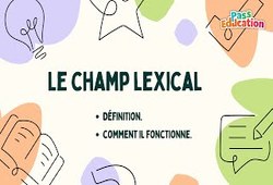 Vidéo Le champ lexical - Vidéo pédagogique : 10ème Harmos