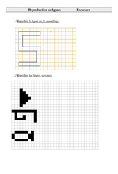 Reproduction de figures - Exercices - Géométrie : 6ème Harmos - PDF à imprimer