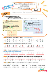 Poser et effectuer des soustractions de nombres entiers - Méthode par « cassage » - Exercices Pas à Pas : 5ème Harmos - PDF à imprimer