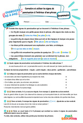 Connaitre et utiliser les signes de ponctuation à l’intérieur d’une phrase - Exercices Pas à Pas : 7ème Harmos - PDF à imprimer
