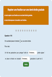 Repérer une fraction - Fiches Exercice en ligne  - Fiches Mathématiques - Nombres et calculs : 8ème Harmos
