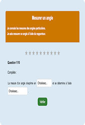Mesurer un angle - Fiches Exercice en ligne  - Fiches Mathématiques - Espace et géométrie : 8ème Harmos