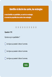 Carrés et rectangles - Fiches Exercice en ligne  - Fiches Mathématiques - Géométrie : 4ème Harmos