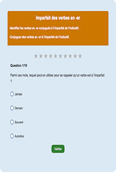 Imparfait - er - Fiches Exercice en ligne  - Fiches Français - Conjugaison - Étude de la langue : 4ème Harmos