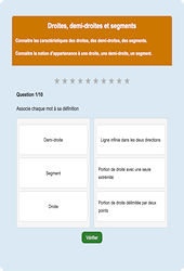 Droites, demi - droites, segments - Fiches Exercice en ligne  - Fiches Mathématiques - Espace et géométrie : 8ème Harmos