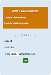 Identifier des solides - Fiches Exercice en ligne  - Fiches Mathématiques - Géométrie : 6ème Harmos