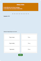 Notion d’aire - Fiches Exercice en ligne  - Fiches Mathématiques - Espace et géométrie : 8ème Harmos