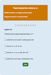 Passé composé - er - Fiches Exercice en ligne  - Fiches Français - Conjugaison - Étude de la langue : 4ème Harmos