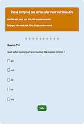 Passé composé - Fiches Exercice en ligne  - Fiches Français - Conjugaison - Étude de la langue : 4ème Harmos