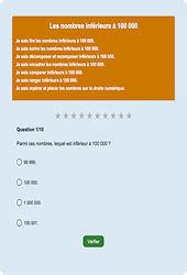 Nombres < 100 000 - Fiches Exercice en ligne  - Fiches Mathématiques - Numération : 6ème Harmos
