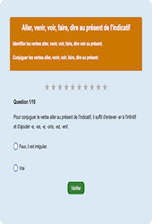  conjugaison - aller/venir/voir/faire/dire en ligne - Fiches Exercice en ligne  - Fiches Français - Conjugaison - Étude de la langue : 4ème Harmos