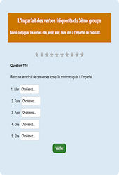 Imparfait verbes  groupe - Fiches Exercice en ligne  - Fiches Français - Conjugaison - Étude de la langue : 6ème Harmos
