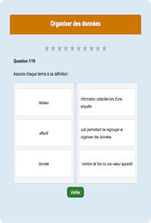 Organiser des données - Fiches Exercice en ligne  - Fiches Mathématiques - Organisation et gestion des données : 8ème Harmos