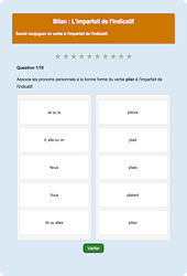 Imparfait de l’indicatif - Fiches Exercice en ligne  - Fiches Français - Conjugaison - Étude de la langue : 6ème Harmos