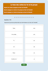 Futur 1er e groupe - Fiches Exercice en ligne  - Fiches Français - Conjugaison - Étude de la langue : 6ème Harmos