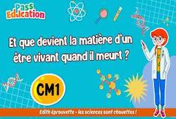 Vidéo Et que devient la matière d’un être vivant quand il meurt&nbsp;? - Vidéo pédagogique - Edith Eprouvette : 6ème Harmos