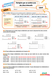 Multiplier par un nombre avec des zéros intercalés - Exercices Pas à Pas : 7ème Harmos - PDF à imprimer