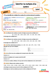 Identifier les multiples d’un nombre - Exercices Pas à Pas : 7ème Harmos - PDF à imprimer