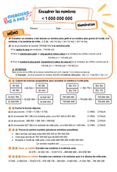 Encadrer les nombres inférieurs à 1 000 000 000 - Exercices Pas à Pas : 7ème Harmos - PDF à imprimer