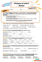 Décomposer les nombres décimaux - Exercices Pas à Pas : 7ème Harmos - PDF à imprimer