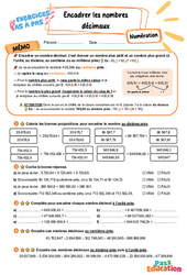 Encadrer les nombres décimaux - Exercices Pas à Pas : 7ème Harmos - PDF à imprimer