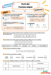 Ecrire des fractions simples - Exercices Pas à Pas : 7ème Harmos - PDF à imprimer