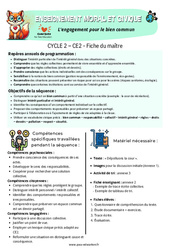 L'engagement pour le bien commun - Séquence - Fiche de préparation - EMC : 5ème Harmos - PDF à imprimer