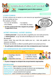 L'engagement pour le bien commun - Cours, Leçon - EMC : 5ème Harmos - PDF à imprimer