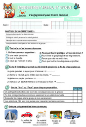 L'engagement pour le bien commun - Examen Evaluation - EMC : 5ème Harmos - PDF à imprimer