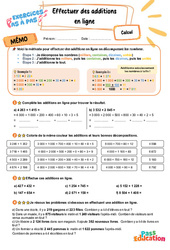 Effectuer des additions en ligne - Exercices Pas à Pas : 5ème Harmos - PDF à imprimer
