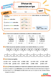 Effectuer des soustractions en ligne - Exercices Pas à Pas : 5ème Harmos - PDF à imprimer