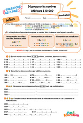 Décomposer les nombres inférieurs à 10 000 - Exercices Pas à Pas : 5ème Harmos - PDF à imprimer