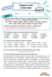 Conjuguer un verbe au futur simple - Exercices Pas à Pas : 5ème Harmos - PDF à imprimer