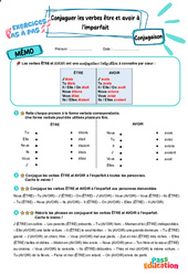 Conjuguer les verbes être et avoir à l’imparfait - Exercices Pas à Pas : 5ème Harmos - PDF à imprimer