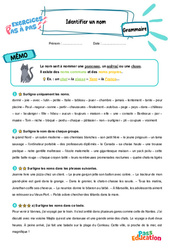 Leçon, exercice et évaluation :<br/> Identifier un nom - Exercices Pas à Pas : 5ème Harmos - PDF à imprimer