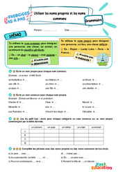Utiliser les noms propres et les noms communs - Exercices Pas à Pas : 5ème Harmos - PDF à imprimer