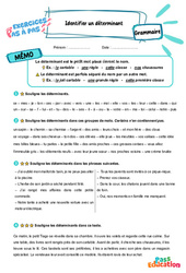 Identifier un déterminant - Exercices Pas à Pas : 5ème Harmos - PDF à imprimer