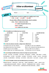 Utiliser un déterminant - Exercices Pas à Pas : 5ème Harmos - PDF à imprimer