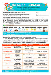 Exercice La répartition des êtres vivants - Exercices - Edith Eprouvette : 7ème Harmos - PDF à imprimer