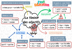 Carte mentale Le féminin des adjectifs - Carte mentale à co - construire : 5ème Harmos - PDF à imprimer