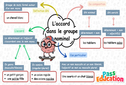 L'accord dans le groupe nominal - Carte mentale à co - construire : 5ème Harmos - PDF à imprimer