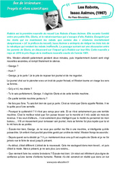 Exercice Les Robots, Isaac Asimov - Littérature : 11ème Harmos - PDF à imprimer