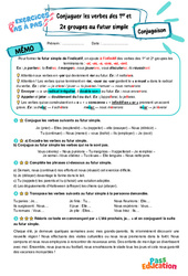 Conjuguer les verbes des 1er e groupes au futur simple - Exercices Pas à Pas : 8ème Harmos - PDF à imprimer