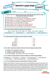 Identifier le passé simple - Exercices Pas à Pas : 8ème Harmos - PDF à imprimer