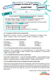Conjuguer les verbes du 1er groupe au passé simple - Exercices Pas à Pas : 8ème Harmos - PDF à imprimer