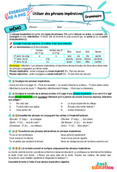 Utiliser des phrases impératives - Exercices Pas à Pas : 8ème Harmos - PDF à imprimer