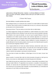 Lettre à Mélinée, Missak Manouchian - Littérature : 11ème Harmos - PDF à imprimer