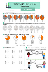 Comparer des fractions - Exercices : 4ème Harmos - PDF à imprimer
