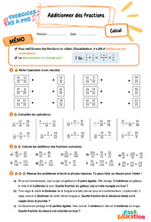 Additionner des fractions - Exercices Pas à Pas : 5ème Harmos - PDF à imprimer