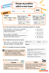 Résoudre des problèmes additifs en deux étapes - Exercices Pas à Pas : 5ème Harmos - PDF à imprimer